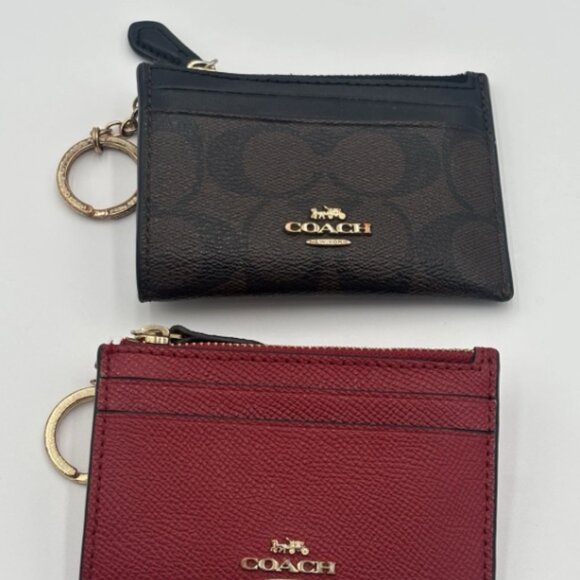 Coach Mini Skinny ID Case Wallet in Red OR Black/brown Pick 1 - Picture 6 of 10